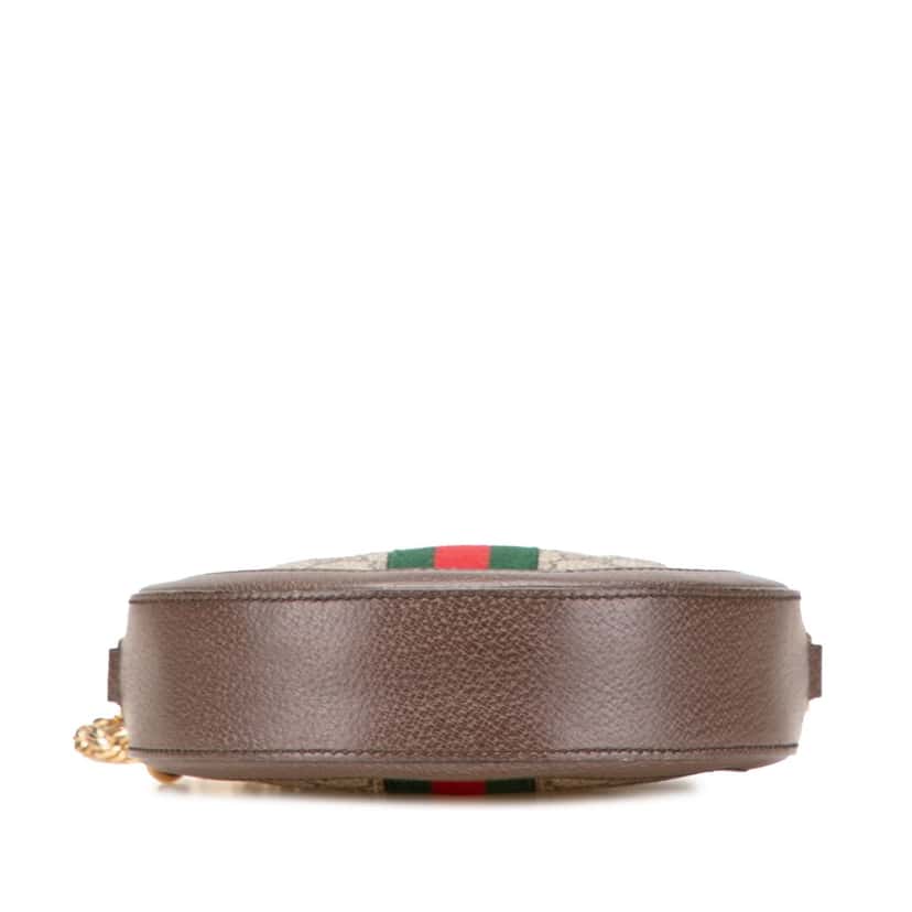 Gucci Mini GG Supreme Round Ophidia Crossbody Brown Canvas Good condition - Inside View