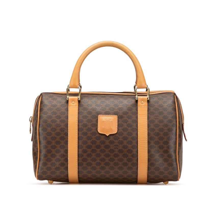 Celine Macadam Coated Canvas Boston Bag Brown Canvas Good condition - Front View