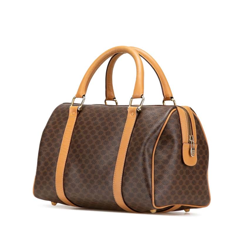 Celine Macadam Coated Canvas Boston Bag Brown Canvas Good condition - Back View