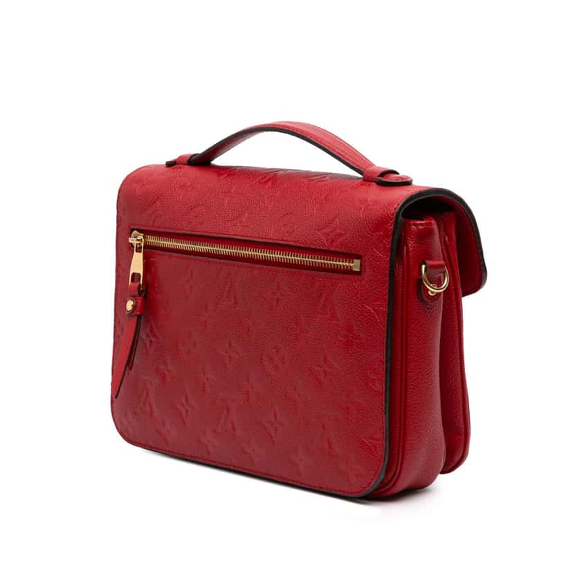 Louis Vuitton Monogram Empreinte Pochette Metis Red Leather Good condition - Back View