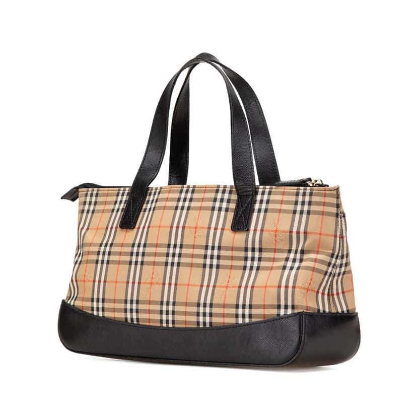 Burberry Haymarket Check Canvas Tote Brown Canvas Good condition - Back View