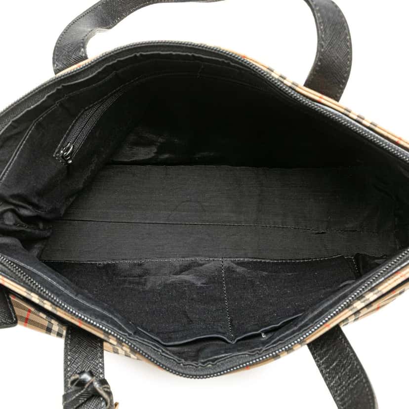 Burberry Haymarket Check Canvas Tote Brown Canvas Good condition - Model View
