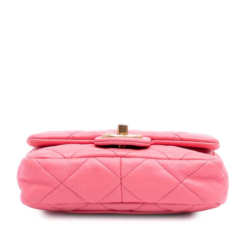 Chanel Mini Quilted Lambskin Funky Town Flap Pink Leather Good condition - Inside View