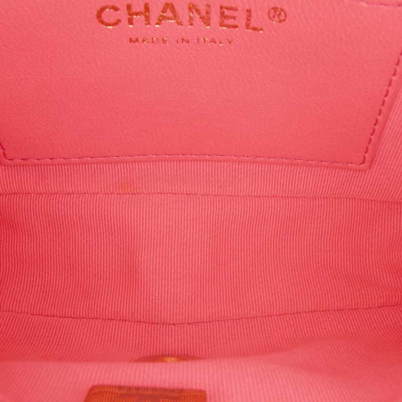 Chanel Mini Quilted Lambskin Funky Town Flap Pink Leather Good condition - Model View
