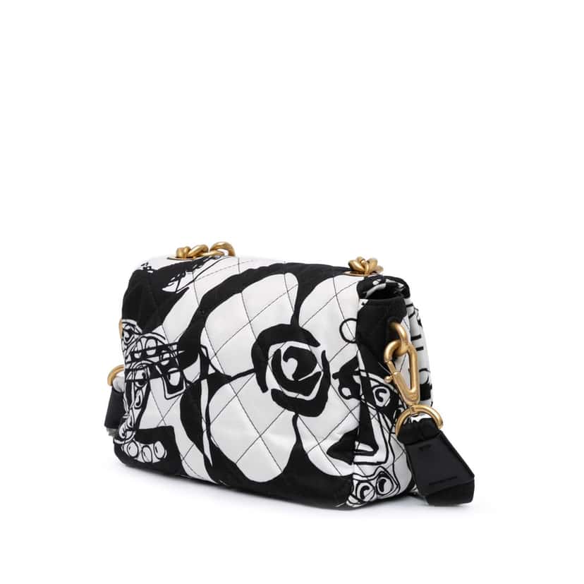 Chanel Mini Printed Canvas Deer Coco Flap White Canvas Good condition - Back View