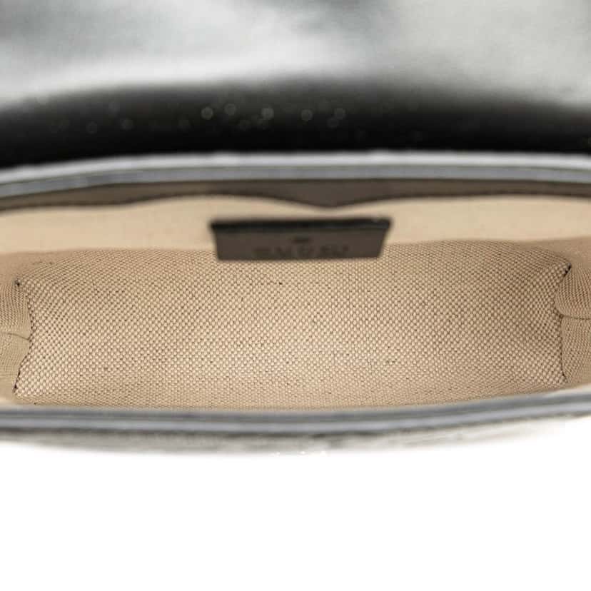Gucci GG Embossed Perforated Double Belt Bag Black Leather Good condition - Box View