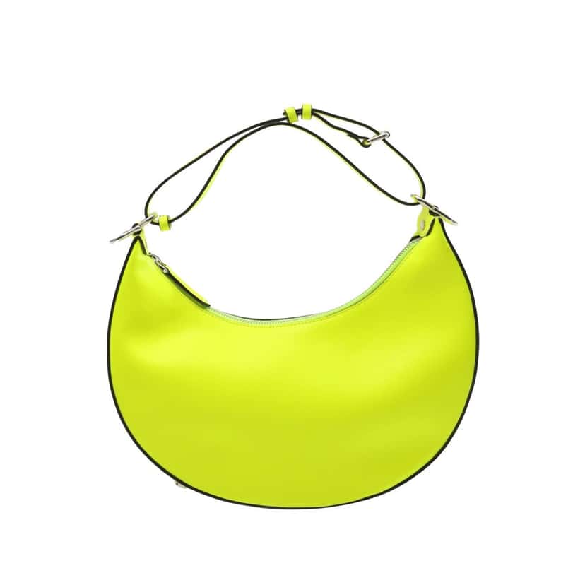 Fendi Small Vitello Grace Matte Fendigraphy Hobo Yellow Leather Good condition - Front View
