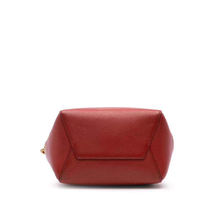 Celine Small Leather Seau Sangle Bucket Bag Red Leather Good condition - Inside View