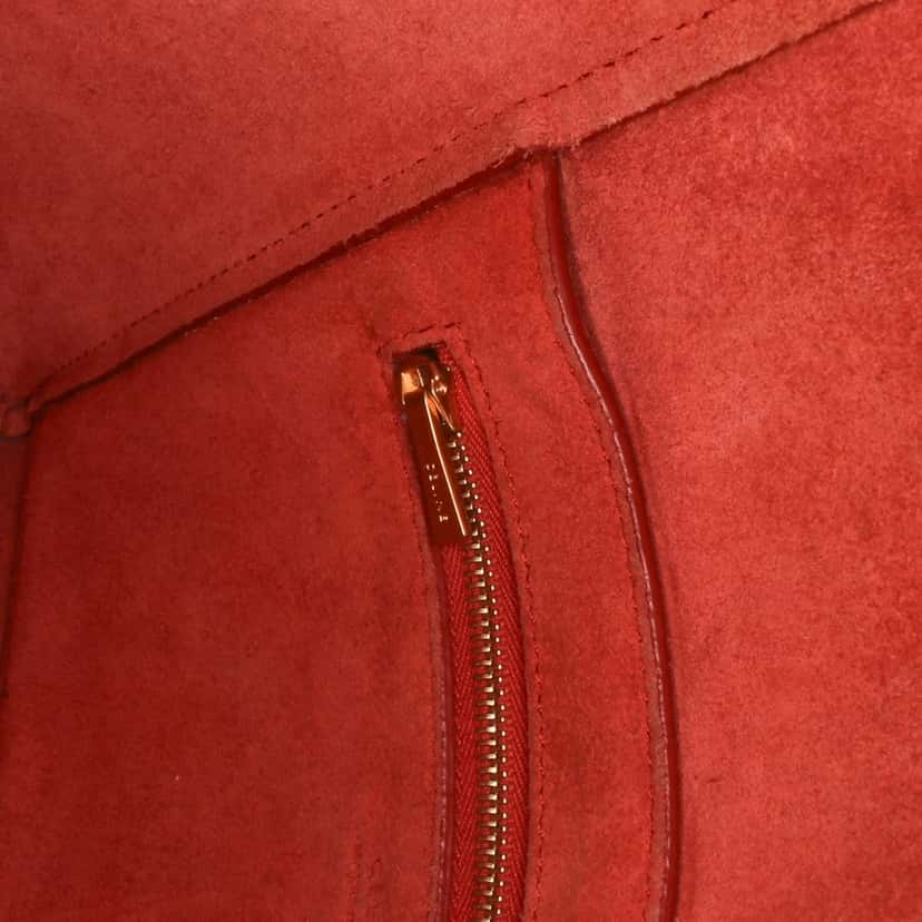 Celine Small Leather Seau Sangle Bucket Bag Red Leather Good condition - Box View
