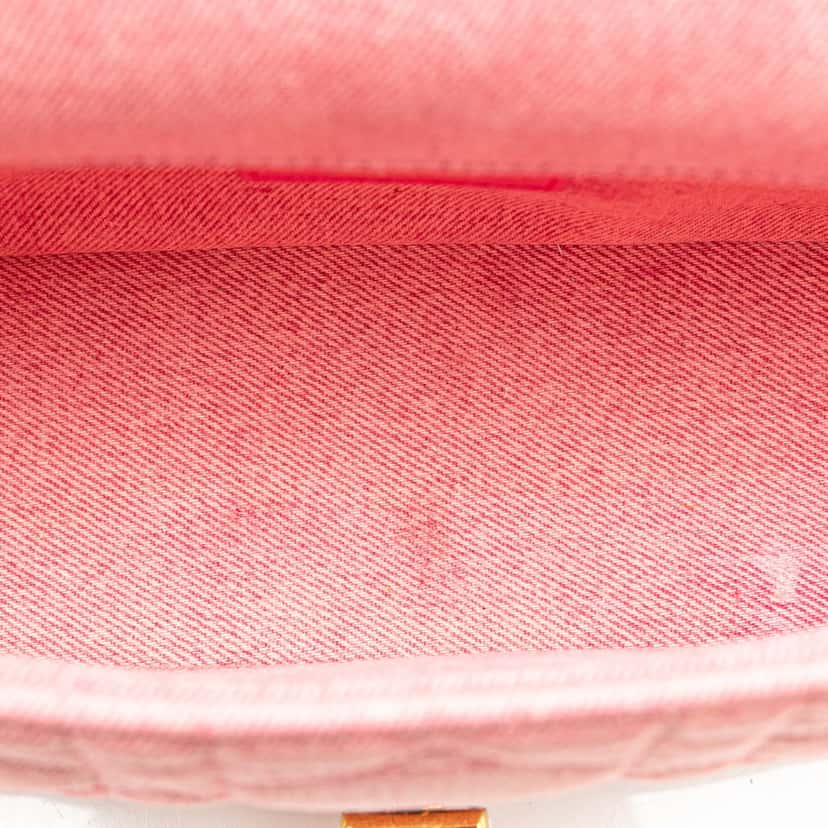 Dior Medium Denim Macrocannage Caro Bag Pink Denim Very good condition - Box View