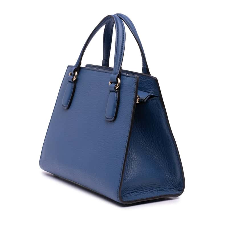 Gucci Medium Dollar Calf Soho Top Handle Convertible Tote Blue Leather Good condition - Back View