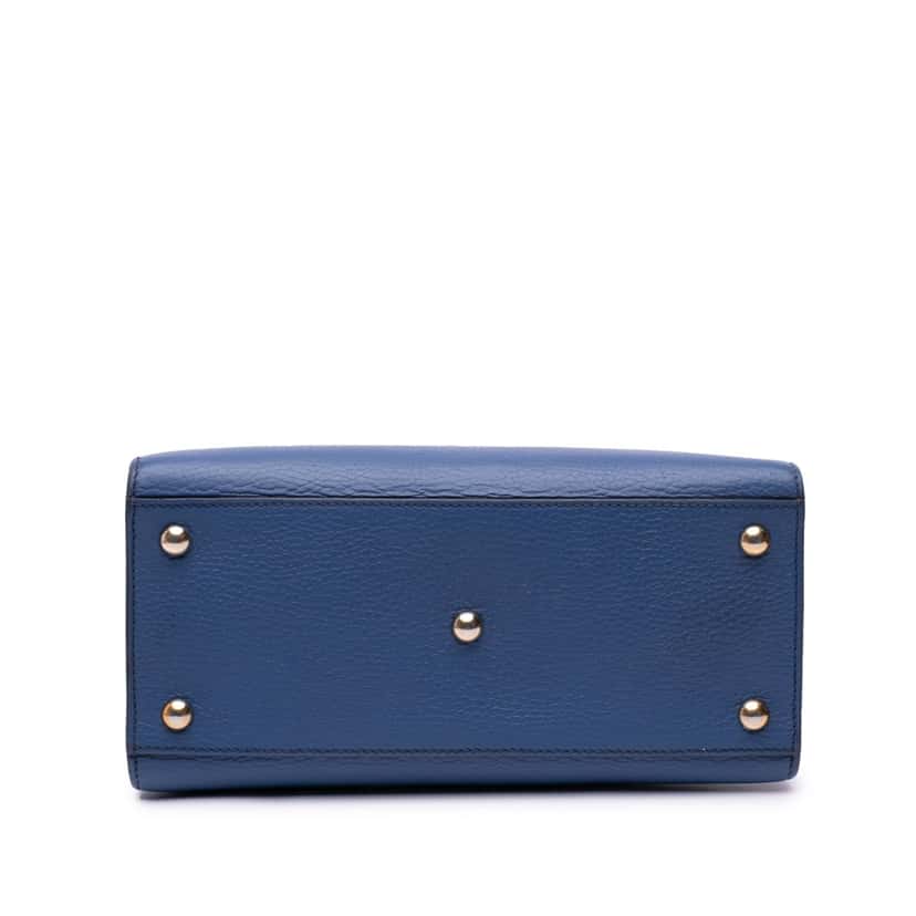 Gucci Medium Dollar Calf Soho Top Handle Convertible Tote Blue Leather Good condition - Inside View