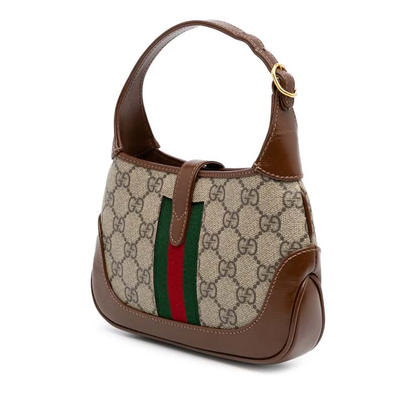 Gucci Mini GG Supreme Jackie 1961 Crossbody Brown Canvas Good condition - Back View
