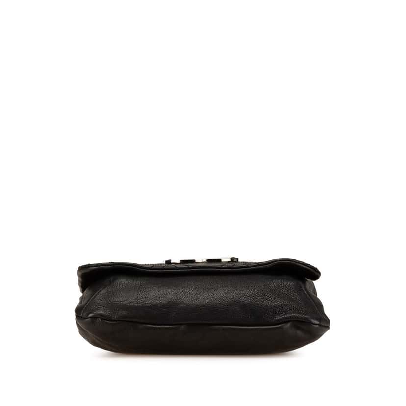 Chanel Large Calfskin Diamond Stitch Crossbody Black Leather Good condition - Inside View