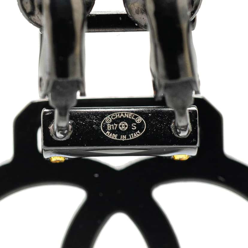 Chanel Brass CC Crystal Single Clip On Earring Black Brass Good condition - Inside View