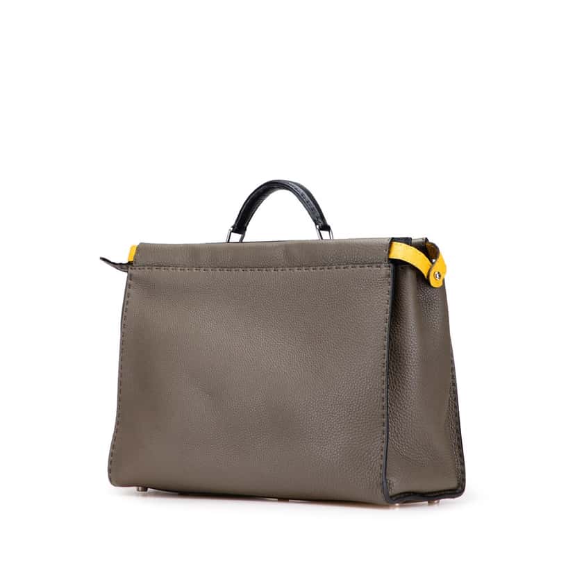 Fendi Large Selleria Peekaboo Iconic Satchel Brown Leather Good condition - Back View