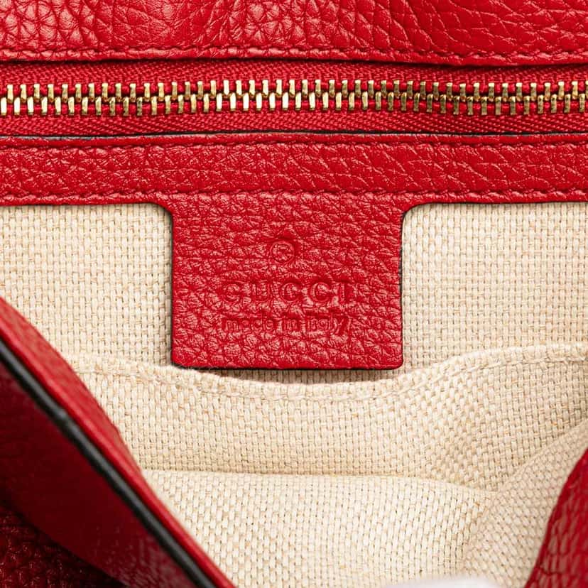 Gucci Medium Leather Soho Chain Flap Crossbody Red Leather Good condition - Box View