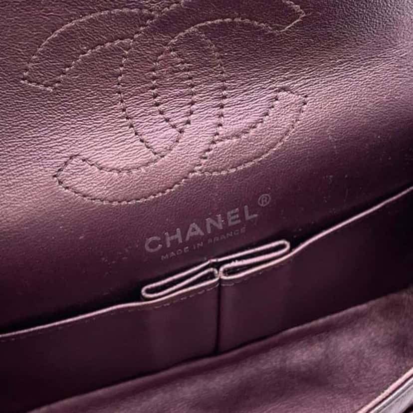 Chanel Mini Reissue 2.55 Quilted Metallic Lambskin Double Flap Pink Leather Good condition - Box View
