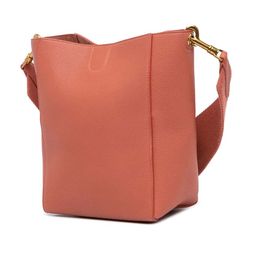 Celine Small Leather Seau Sangle Brown Leather Good condition - Back View