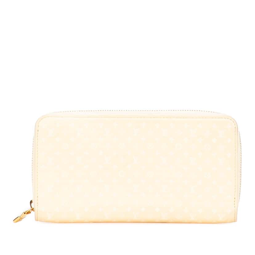 Louis Vuitton Embossed Calfskin Nanogram Zippy Wallet Yellow Leather Good condition - Front View