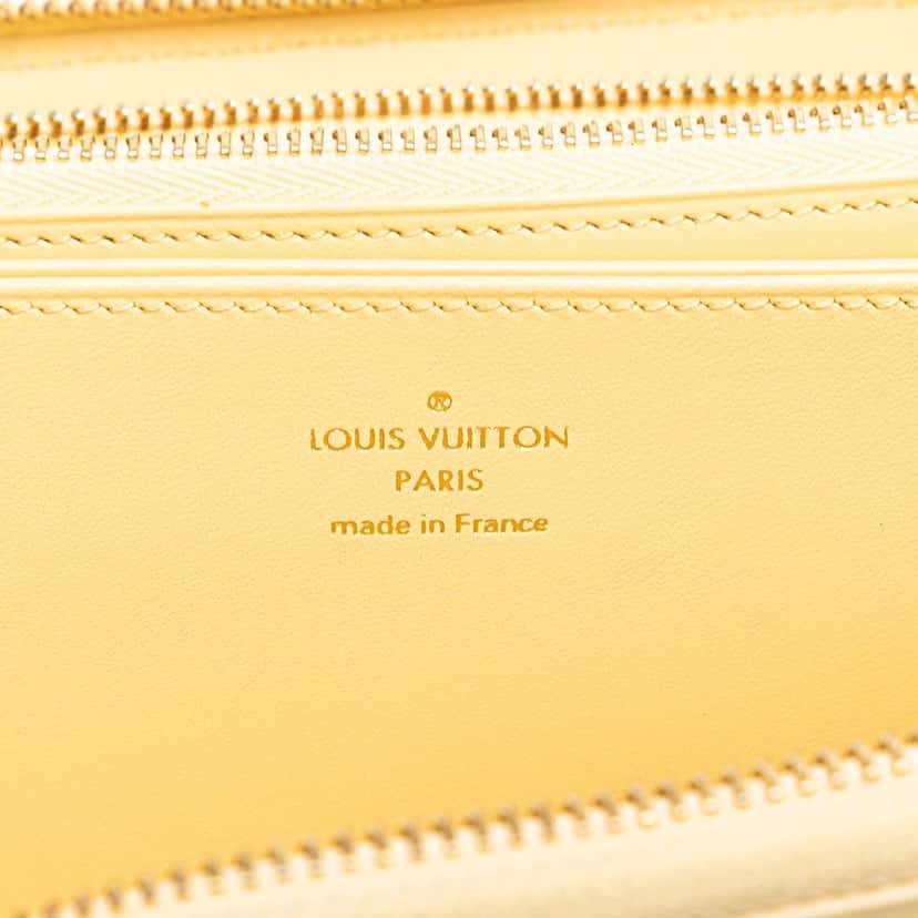 Louis Vuitton Embossed Calfskin Nanogram Zippy Wallet Yellow Leather Good condition - Box View