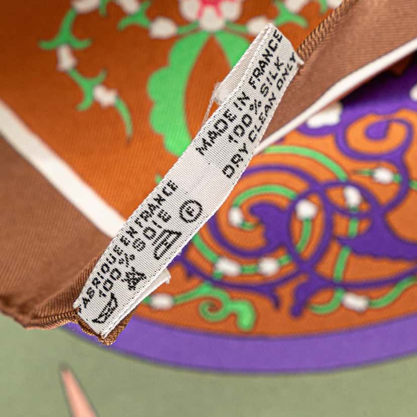 Hermès Poesie Persane Silk Scarf Brown Silk Good condition - Box View