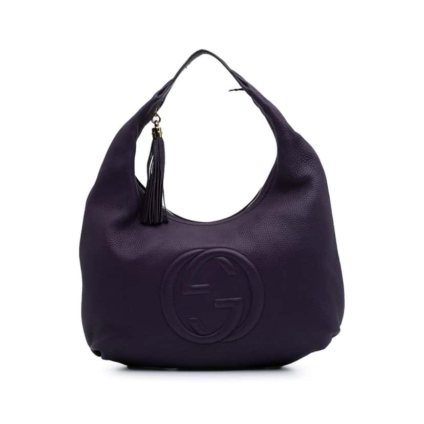 Gucci Leather Soho Hobo Purple Leather Good condition - Front View