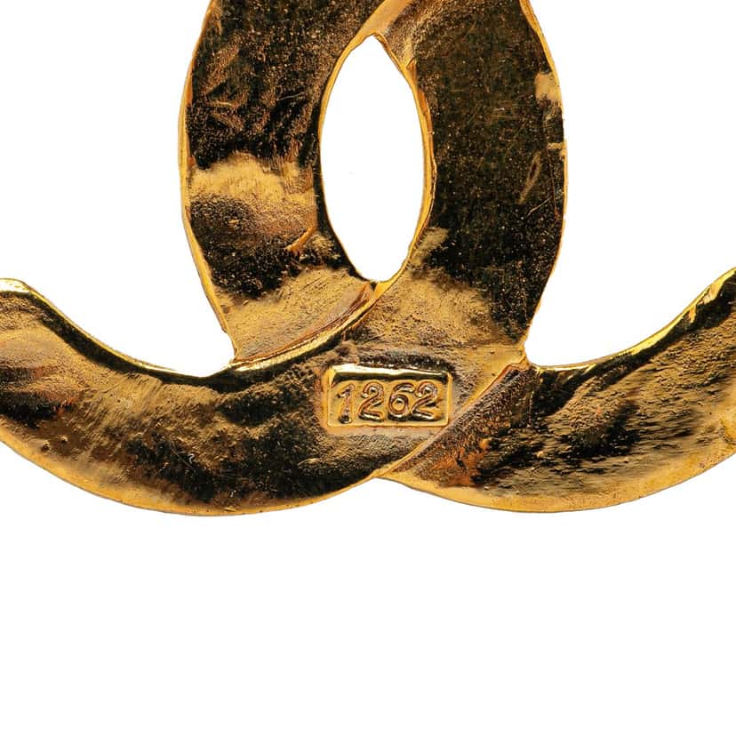 Chanel Gold Plated CC Brooch Gold Metal Good condition - Inside View