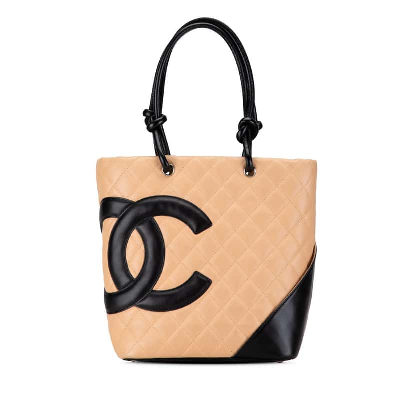 Chanel Medium Lambskin Cambon Ligne Tote Brown Leather Good condition - Front View