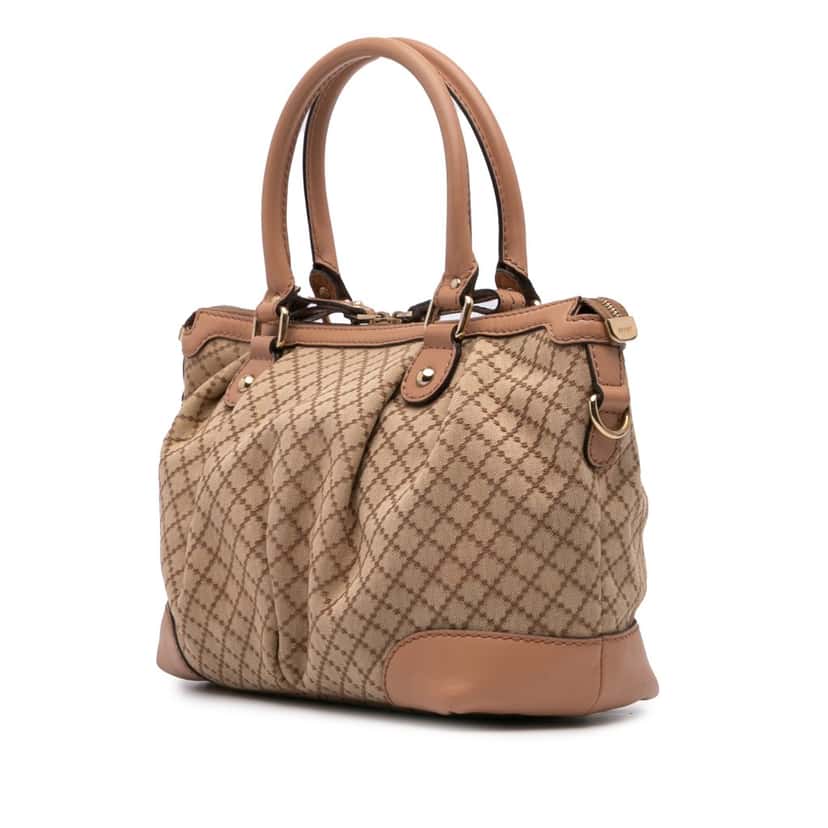 Gucci Diamante Canvas Sukey Satchel Brown Canvas Good condition - Back View