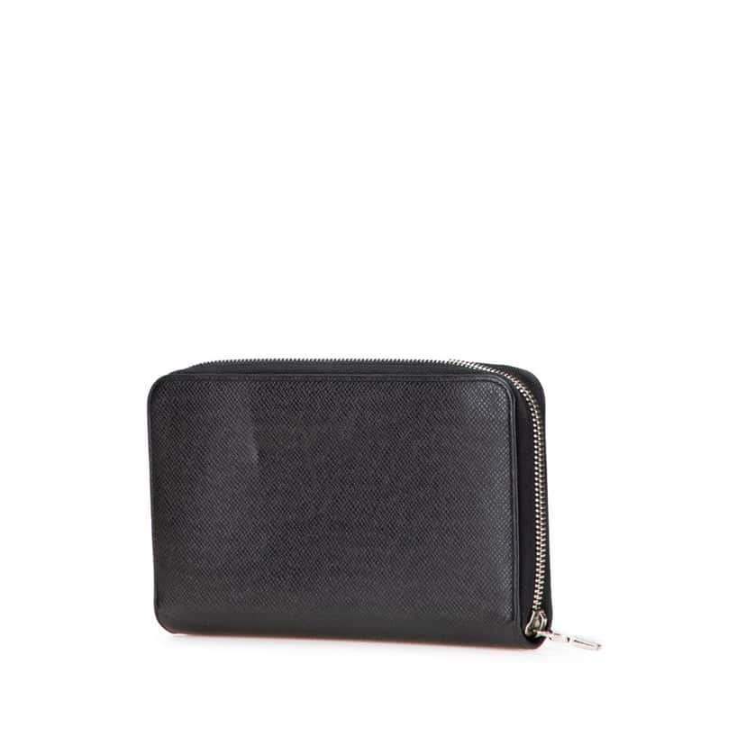 Louis Vuitton Taiga Zippy Organizer Wallet Black Leather Good condition - Back View