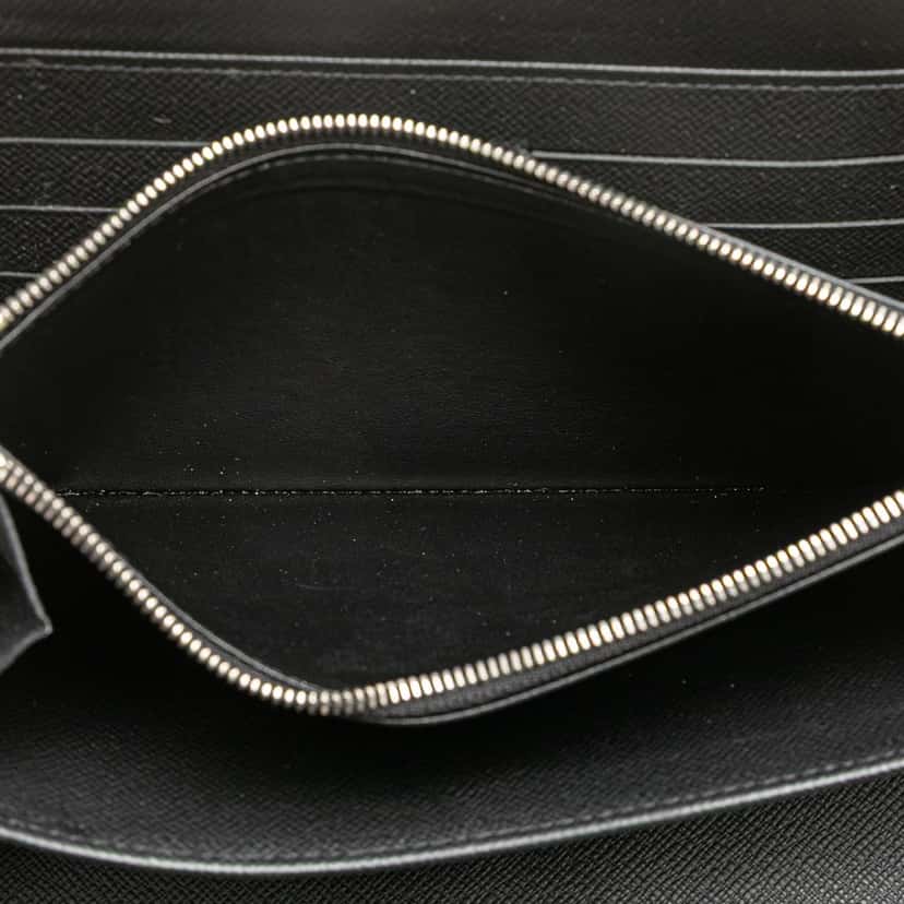 Louis Vuitton Taiga Zippy Organizer Wallet Black Leather Good condition - Box View