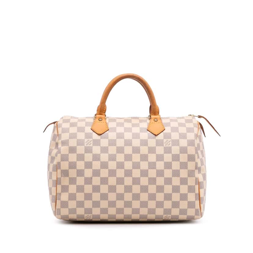 Louis Vuitton Damier Azur Speedy 30 White Canvas Good condition - Front View