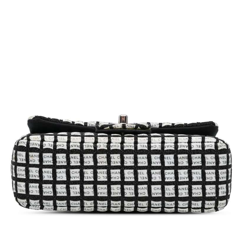 Chanel Mini Rectangular Classic Ribbon Tweed Double Flap White Tweed Very good condition - Inside View