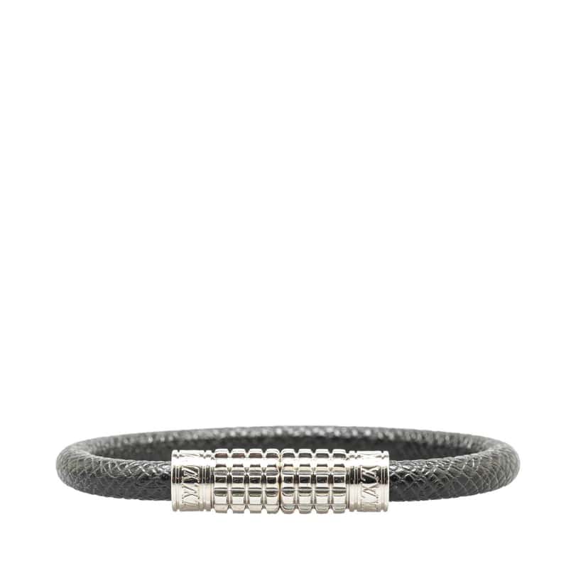 Louis Vuitton Taiga Digit Bracelet Black Leather Good condition - Front View