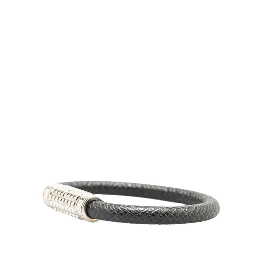 Louis Vuitton Taiga Digit Bracelet Black Leather Good condition - Back View