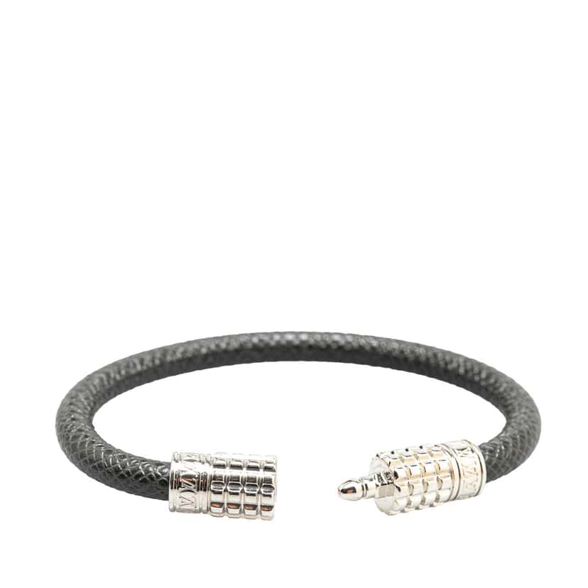 Louis Vuitton Taiga Digit Bracelet Black Leather Good condition - Model View