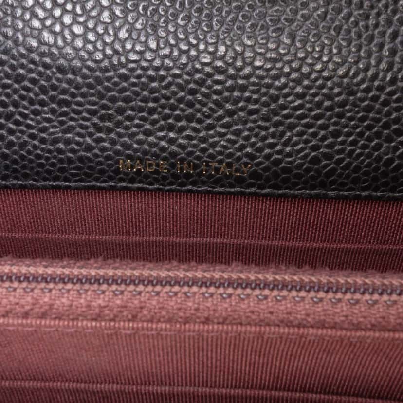 Chanel Quilted Caviar Square Wallet on Chain Black Leather Good condition - Box View