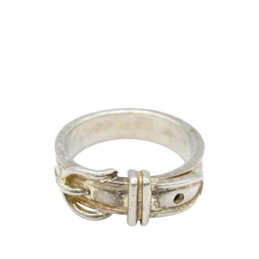 Hermès Sterling Silver Ceinture Buckle Ring Silver Silver Good condition - Front View