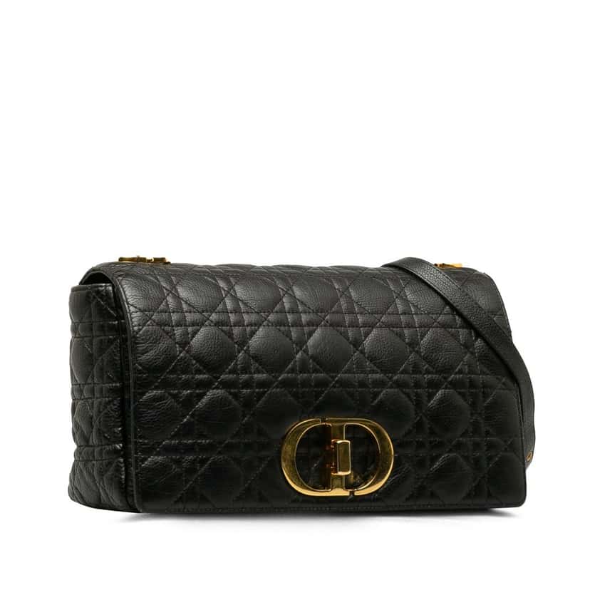 Dior Large Cannage Caro Black Leather Good condition - Back View