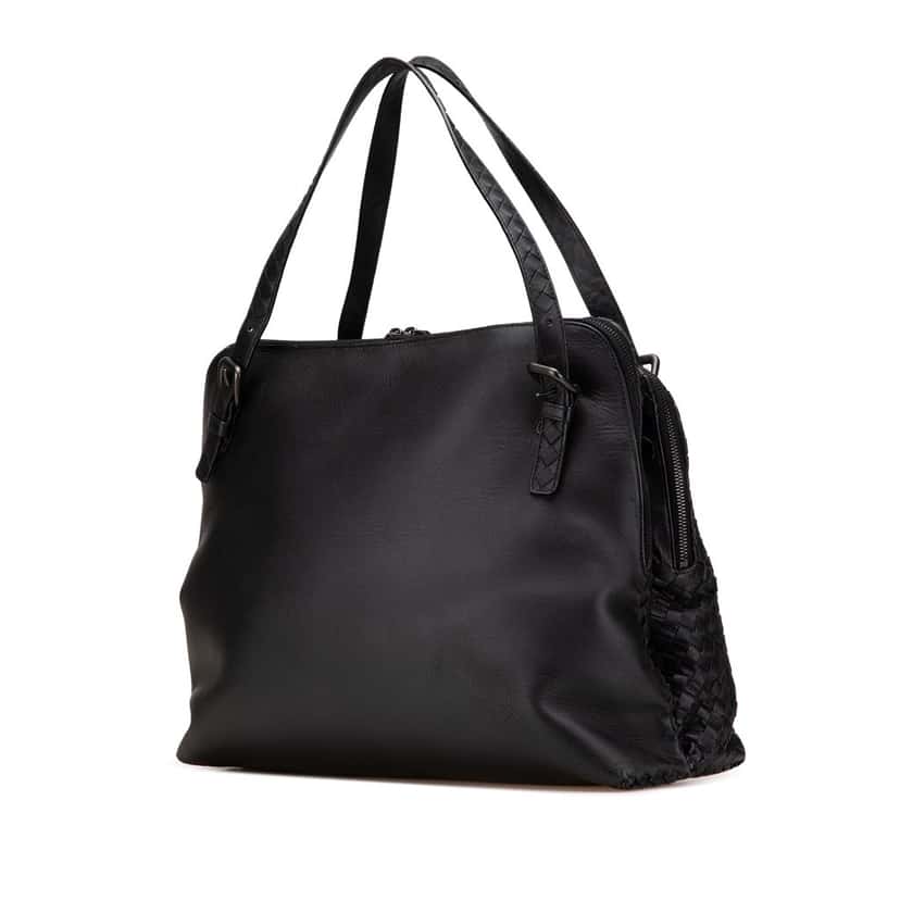 Bottega Veneta Nappa Intrecciato Business Bag Black Leather Good condition - Back View