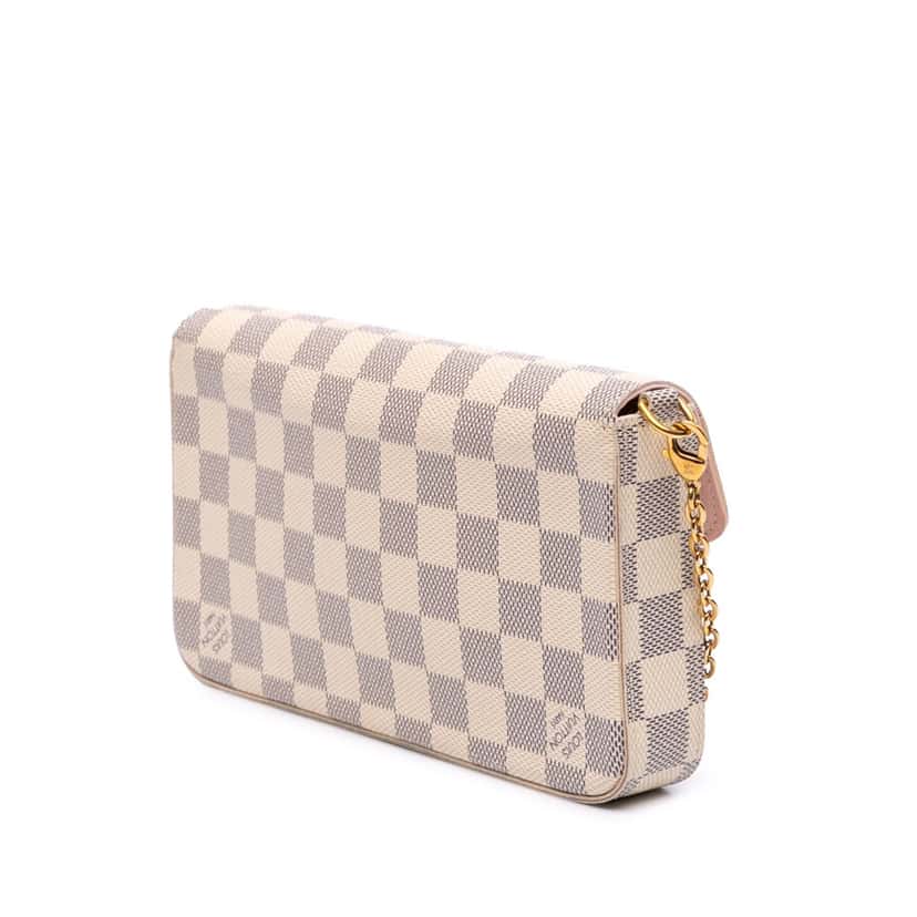 Louis Vuitton Damier Azur Pochette Felicie White Canvas Good condition - Back View