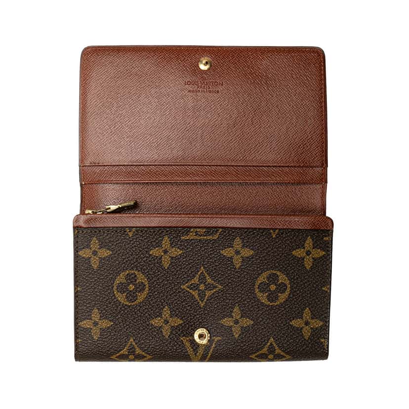 Louis Vuitton Monogram Porte Monnaie Billets Tresor Brown Canvas Good condition - Model View