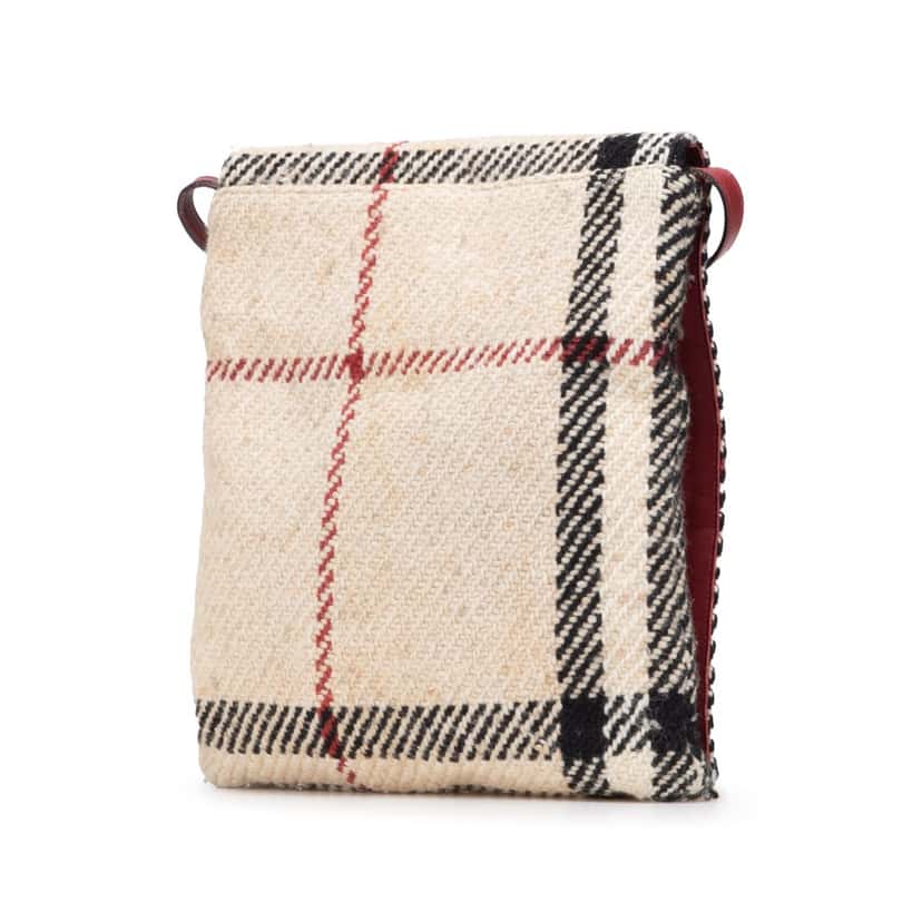Burberry Nova Check Wool Crossbody Brown Wool Good condition - Back View