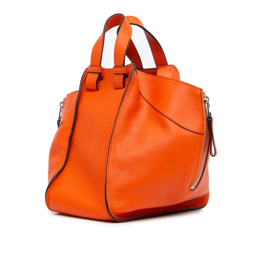 Loewe Small Leather Hammock Satchel Orange Leather Good condition - Back View