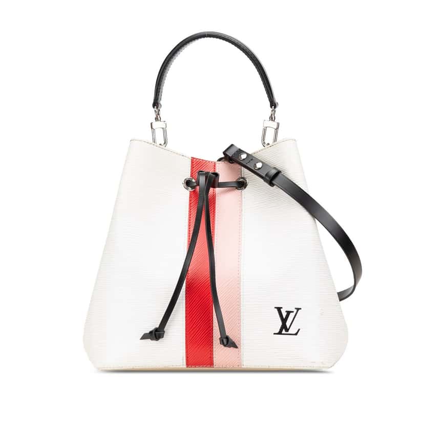Louis Vuitton Limited Edition Epi Stripes NeoNoe MM White Leather Good condition - Front View