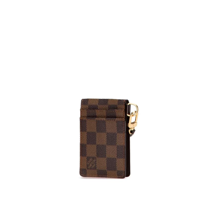 Louis Vuitton Damier Ebene Porte Carte ID Bandouliere Brown Canvas Good condition - Back View