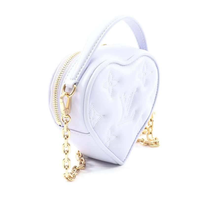 Louis Vuitton Monogram Embroidered Pop My Heart Pouch Purple Leather Good condition - Back View