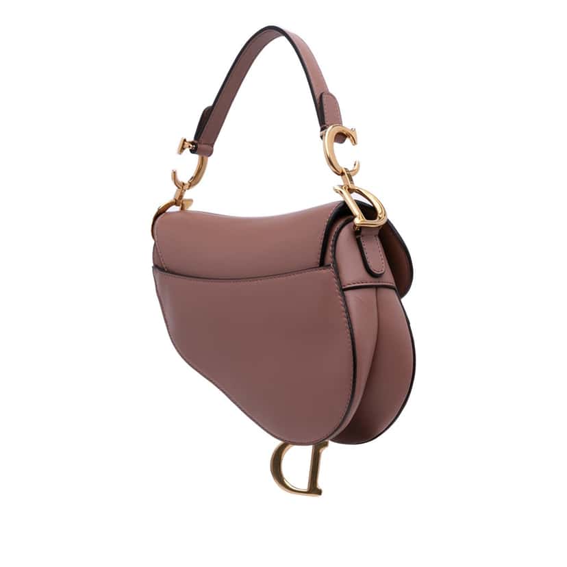 Dior Mini Leather Saddle Bag Pink Leather Good condition - Back View