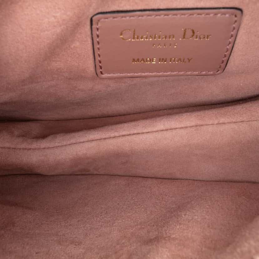 Dior Mini Leather Saddle Bag Pink Leather Good condition - Model View